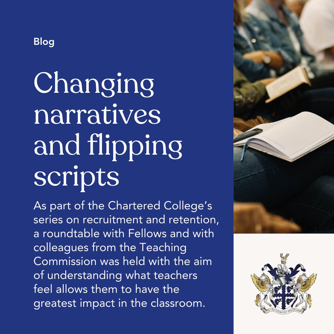 CharteredColl's tweet image. In this blog, Adam Kohlbeck FCCT reflects on the most recent Teaching Commission roundtable on teacher impact.
"The profession’s appetite for better professional development tells us that teachers want to get consistently better..."
Read the full blog: chartered.pulse.ly/h6vko2guz8