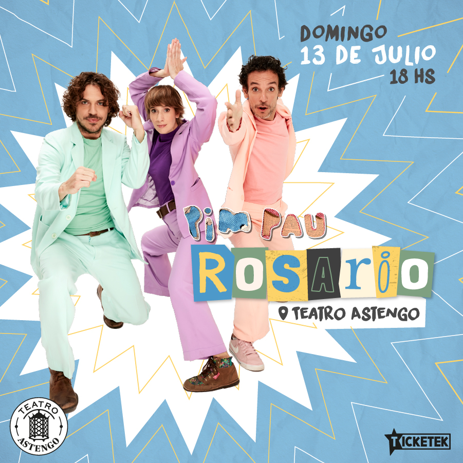 🎉¡<a href="/pimpauoficial/">PIM PAU</a> llega este domingo a #Rosario, celebrando sus 10 años, para cantar y bailar en familia.

📍 Teatro Astengo 
🗓️13 de Julio, 18Hs.

🎫Comprá tus #Etickets en bit.ly/4lfqgDT