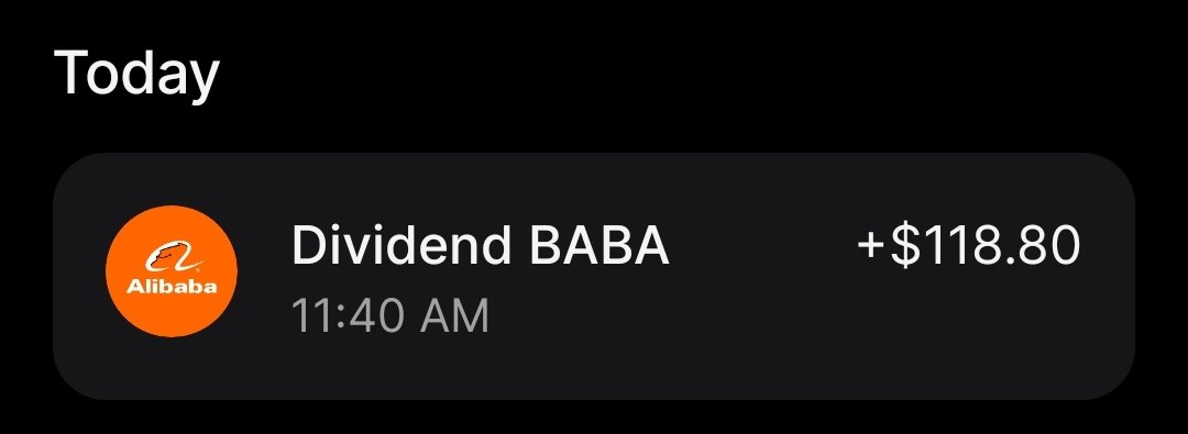 $BABA fake dividend received 😂💸
