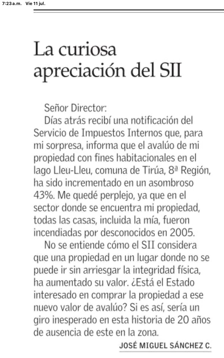La tragedia del subdesarrollo: un Estado presente solo para cobrar impuestos. No impidió q le quemaran la casa, no se la restituyó, no encontró a los responsables, pero cobra más.