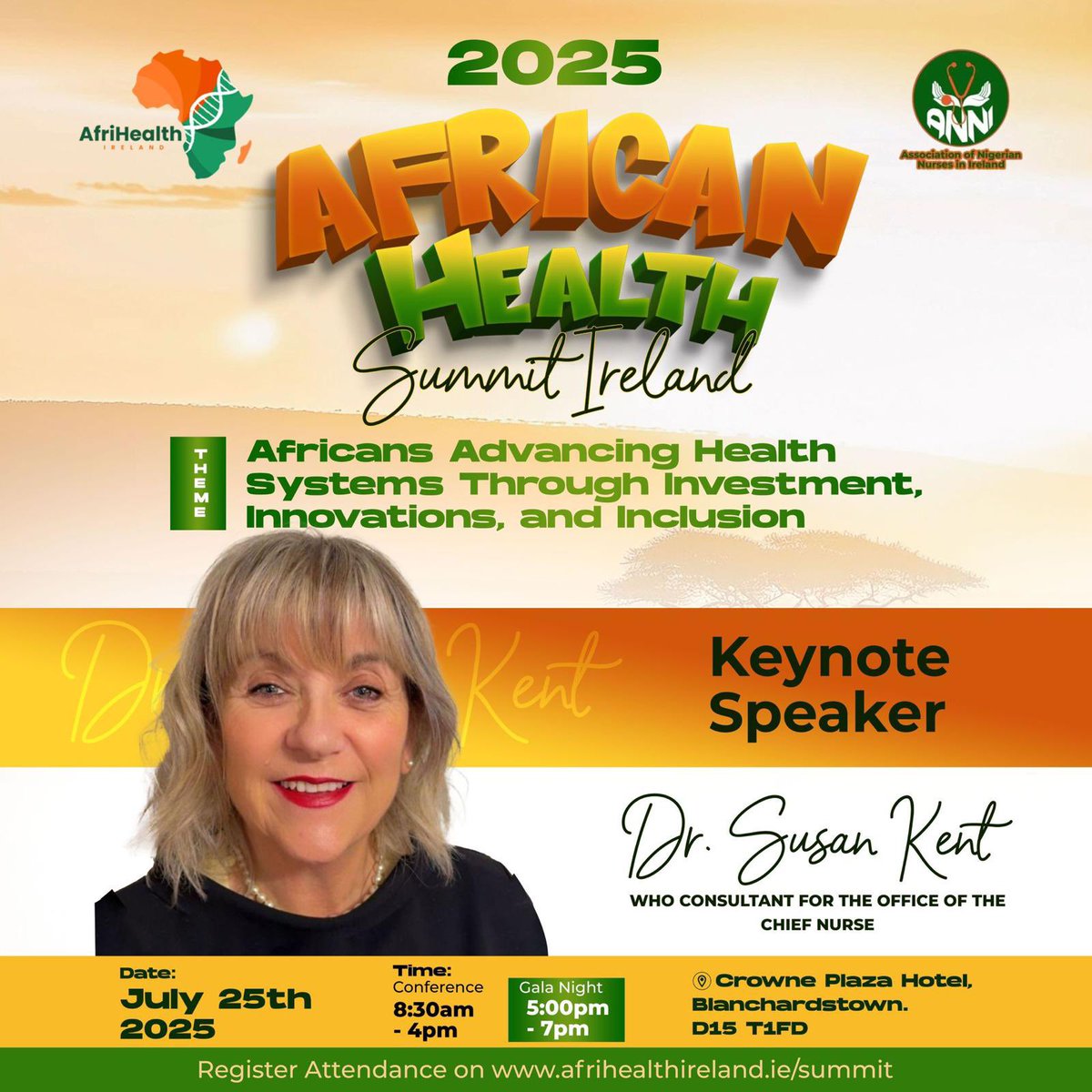 Association of Nigerian Nurses in Ireland (@anni_nurse) on Twitter photo We are honored to welcome Dr <a href="/Susan_Kent2/">Dr. Susan Kent</a> to the African Health Summit Ireland 2025!
<a href="/AfriHealthIre/">African Health Summit Ireland</a>
✨ Prepare to be inspired, challenged, and equipped to make a difference.
Register here afrihealthireland.ie/summit/ We are honored to welcome Dr <a href="/Susan_Kent2/">Dr. Susan Kent</a> to the African Health Summit Ireland 2025!
<a href="/AfriHealthIre/">African Health Summit Ireland</a>
✨ Prepare to be inspired, challenged, and equipped to make a difference.
Register here afrihealthireland.ie/summit/