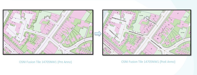 🚀 Big news from OSNI!
We’ve launched Fusion Tiles + a new annotation layer in ALLNI outputs!

✅No more manual text placement
✅Toggle on/off as needed
✅Clear, query-able, intuitive maps

📩 Sample the data: mapping.helpdesk@finance-ni.gov.uk

#OSNI #Geospatial #Cartography