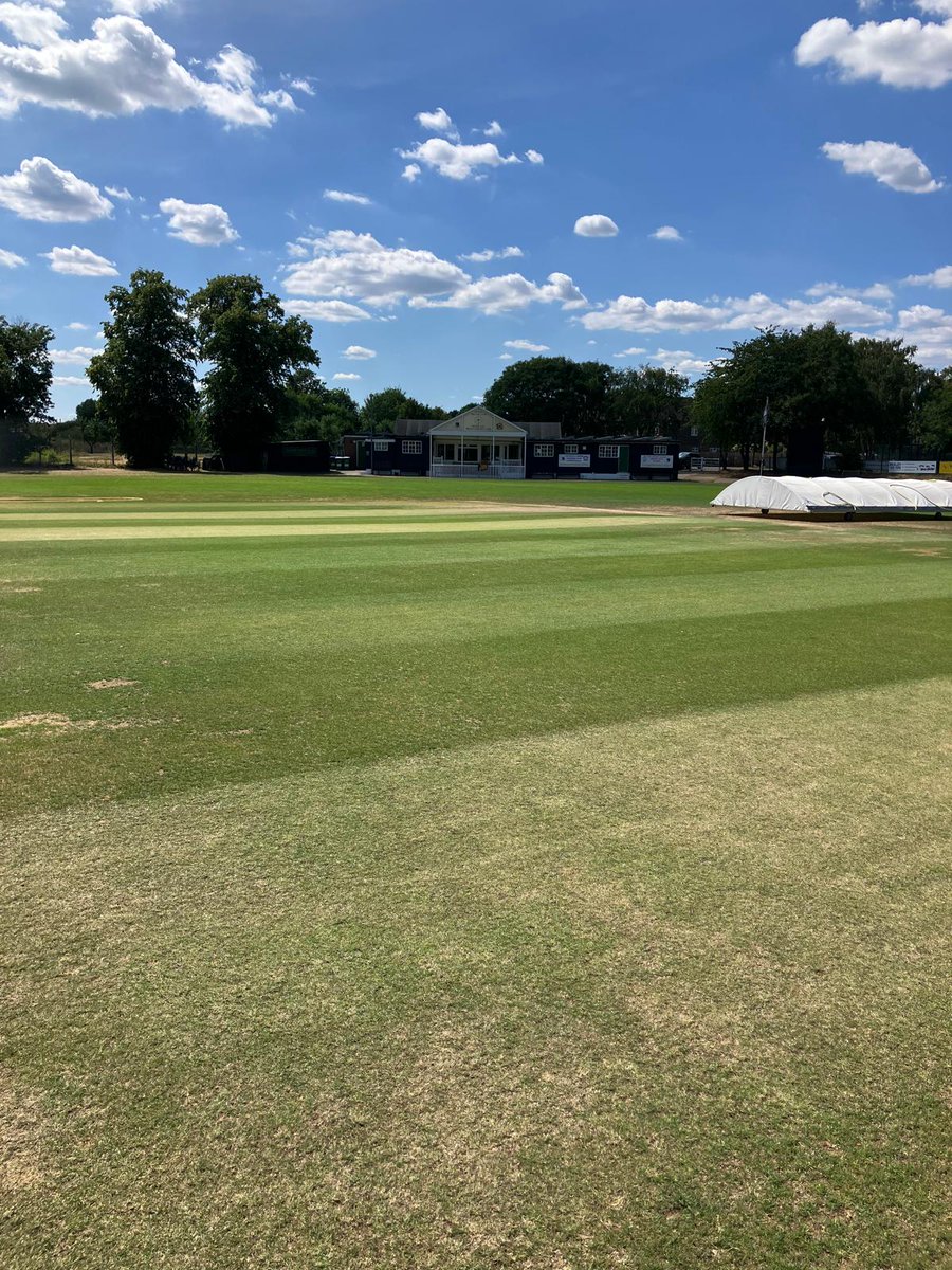 Preparation well underway for <a href="/BexleyCC/">Bexley CC</a> Cricket Week starting 19th July. Outfield looking nice with irrigation working overtime. Square also holding up well with plenty of water.

#theborehole #rollwithit ☀️🏏