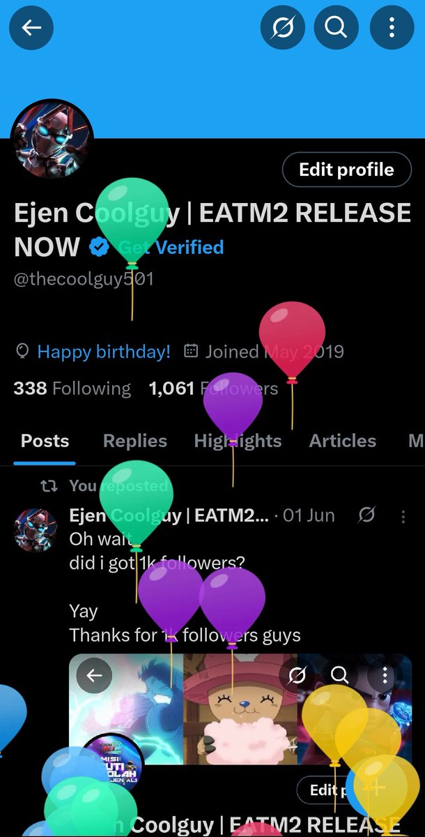 thecoolguy501's tweet image. wow balloon 
it&apos;s my birthday :D