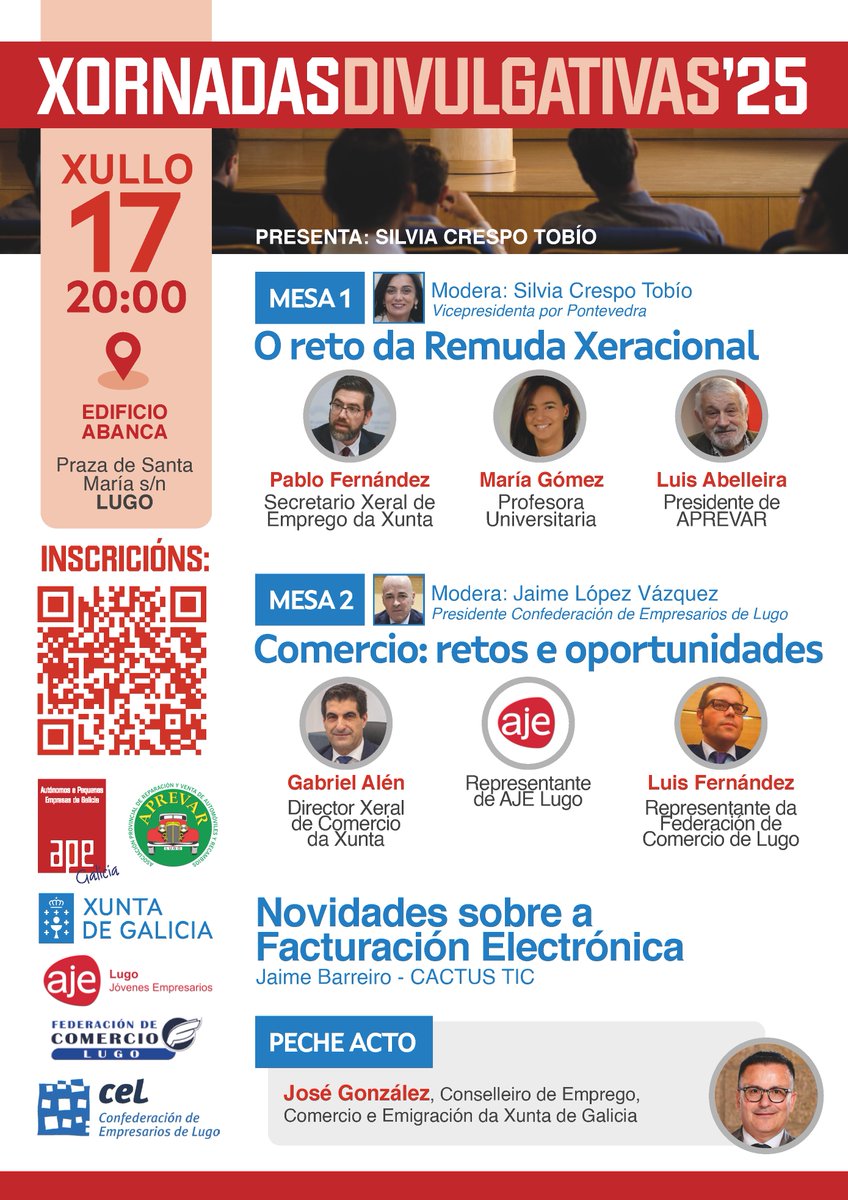 CEL Empresarios Lugo (@empresarioslugo) on Twitter photo A semana próxima, xornada de <a href="/Apegalicia/">Apegalicia</a> para autónomos e pemes en #Lugo.
📌 Máis info: cel.es/gl/documentaci…
#autónomos #pemes #remudaxeracional #Lugo <a href="/Xunta/">Xunta de Galicia</a> A semana próxima, xornada de <a href="/Apegalicia/">Apegalicia</a> para autónomos e pemes en #Lugo.
📌 Máis info: cel.es/gl/documentaci…
#autónomos #pemes #remudaxeracional #Lugo <a href="/Xunta/">Xunta de Galicia</a>