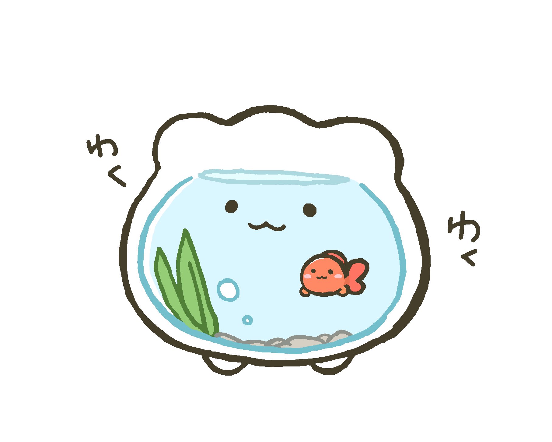 ♡シーグラスアート 金魚さんに会いにいっちゃった♪ 金魚鉢と