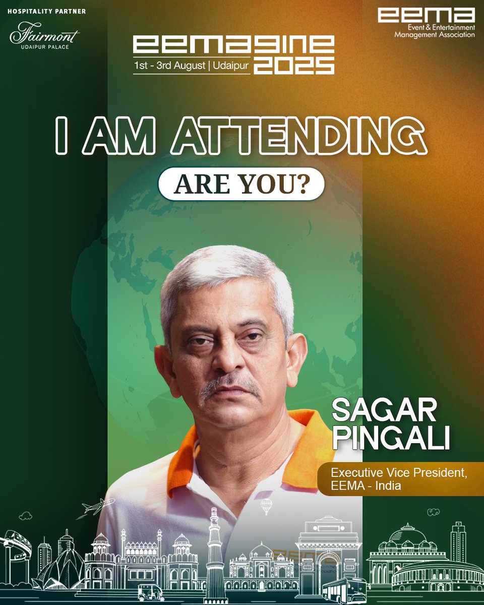 Sagar Pingali, Executive Vice President, EEMA India, extends a personal invitation for you to witness this groundbreaking revolution firsthand.

August 1st - 3rd, 2025
Fairmont Udaipur Palace

Register now:

events.eemaindia.com/reg-events/gjd…

#EEMAGINE2025 #EEMAIndia #TakingIndiaToTheWorld