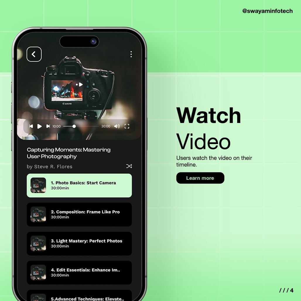 swayaminfotech's tweet image. Explore the power of online learning with our e-learning app💻. Introducing the Smart Learn Video Application🎥an innovative e-learning platform 🌐
.
🌐Visit: swayaminfotech.com/smart-learn-vi… 
.
#elearningappdevelopment #elearningvideoapp #smartlearnapp #smartphone #swayaminfotech