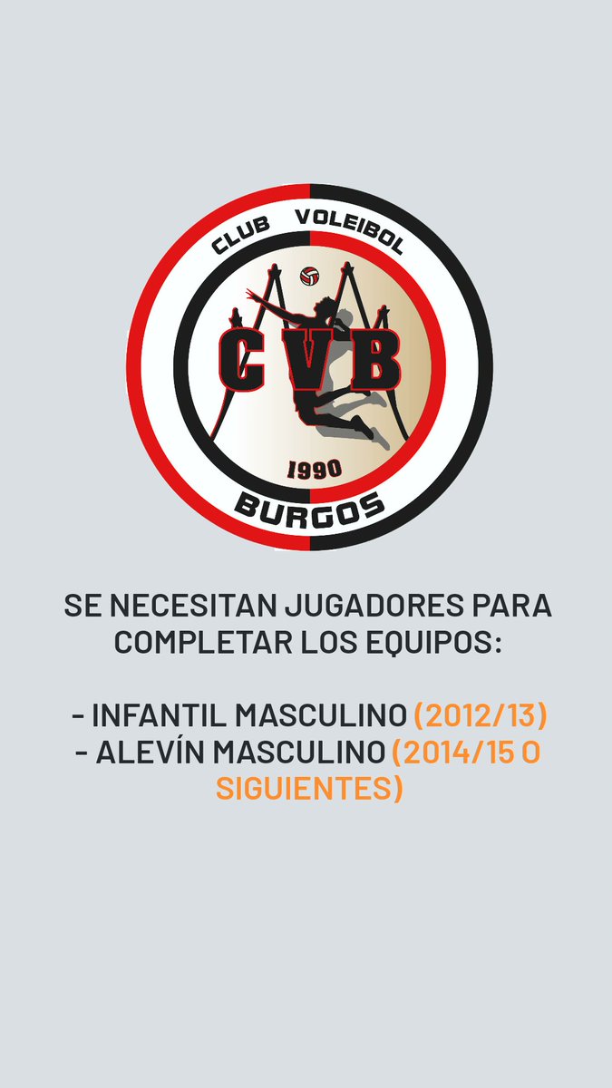 📣🆘 Se necesitan jugadores para completar los equipos del club para la temporada 2025/2026:

- Infantil masculino.
- Alevín masculino.

📩 ¡Contactar con nosotros!