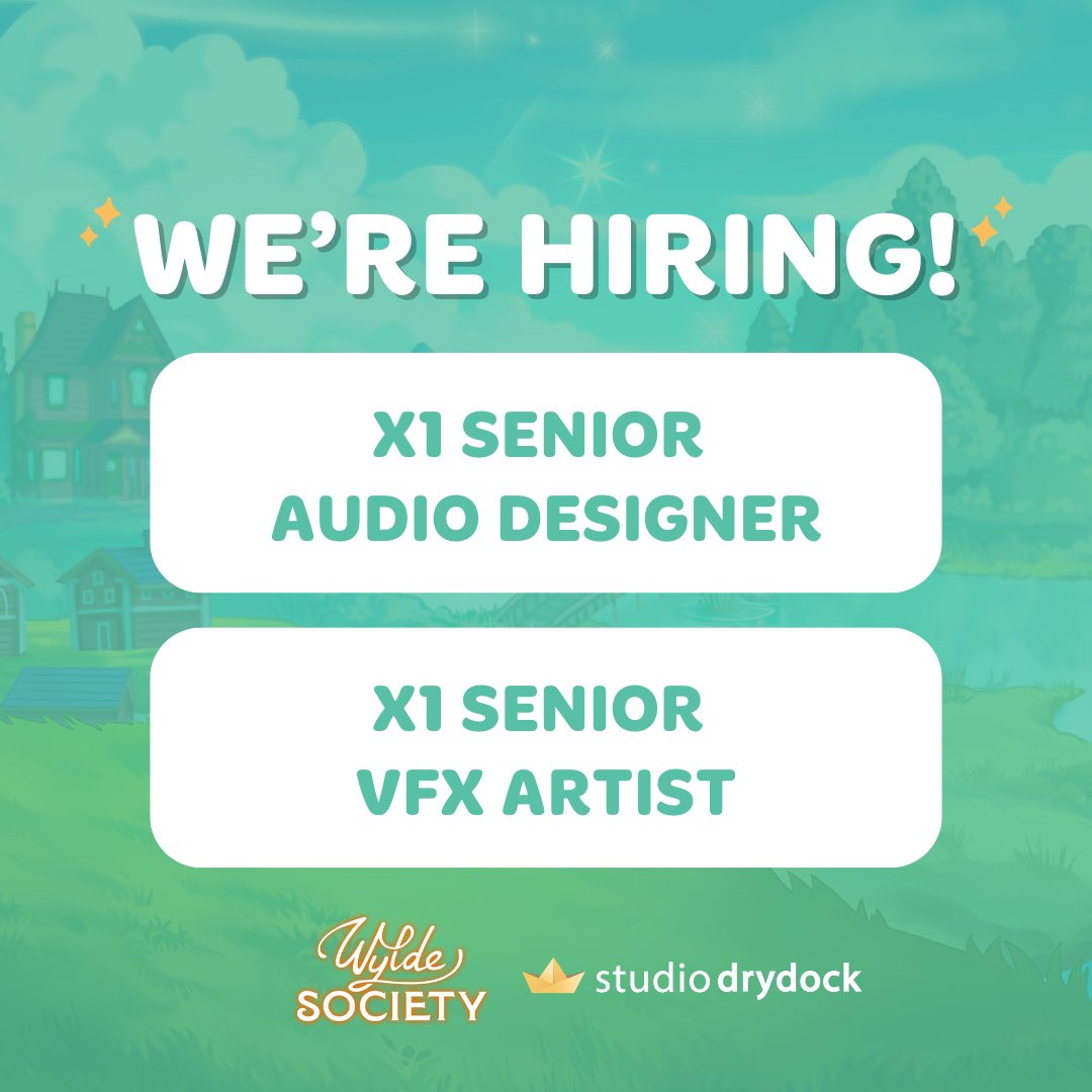 We're making an ambitious cozy game - can you help us, or know someone who can?

Open Roles
🔊 Senior Audio Designer
 🪄 Senior VFX Artist

Folks from diverse communities, we'd especially love to hear from you!

Apply below ⬇️ Please share 💖
jobs.studiodrydock.com