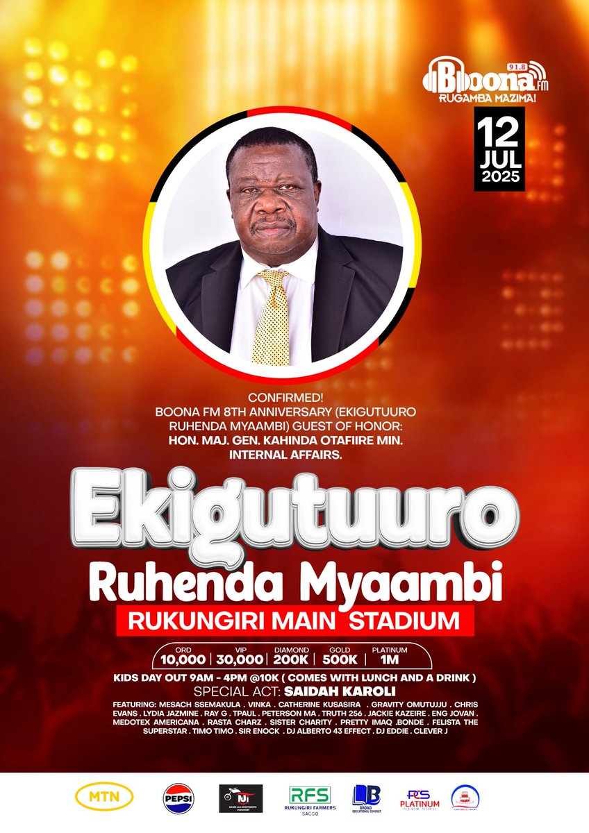 Come and be with us tommorow 12.07.2025. #EkigutuuroKyaBoonafm25.