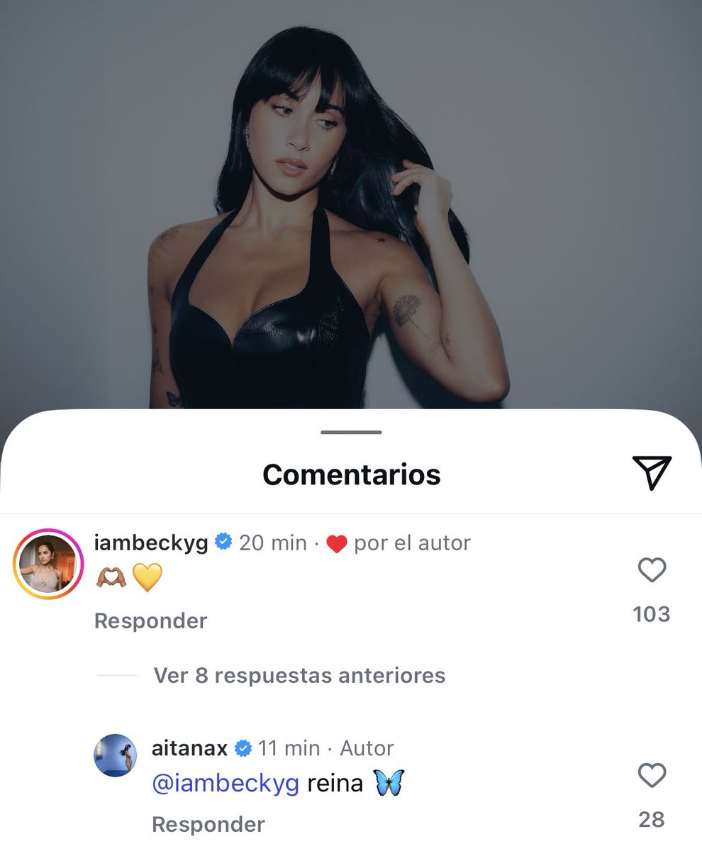 Becky G y Aitana interactúan en los comentarios de la ultima foto de Aitana en instagram ¿Estará esa colaboración ya preparada?