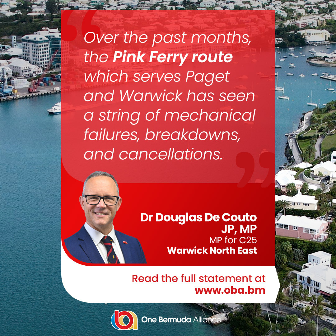 Seniors, workers, and residents rely on The Pink Ferry daily, but breakdowns and last-minute cancellations are becoming the norm.

MP DeCouto is calling on Government to step up, communicate their plan clearly, and deliver reliable service.

Read more: ow.ly/Oyl450WoeZq
