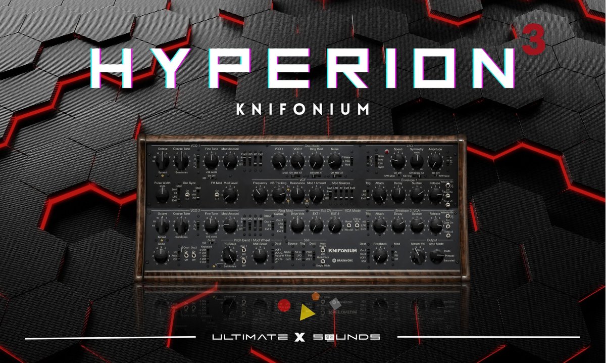 UltimateXsounds's tweet image. 🔥 Today’s the day: Hyperion Vol. 3 has arrived! 🔥 I&apos;m really proud of them! We managed to create a really solid lineup of sounds!

🔗 Check it out now → ultimatexsounds.com/knifonium

#Knifonium #HyperionVol3 #SoftSynth #SynthPresets #SoundDesign #MelodicTechno #AmbientMusic