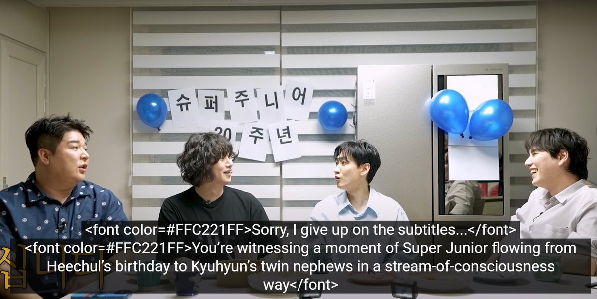 haengbokHAEyo_'s tweet image. &quot;Sorry, I give up on the subtitles&quot;

AND THAT&apos;S ONLY 4/9 OF SUJU 😂😂😂😂