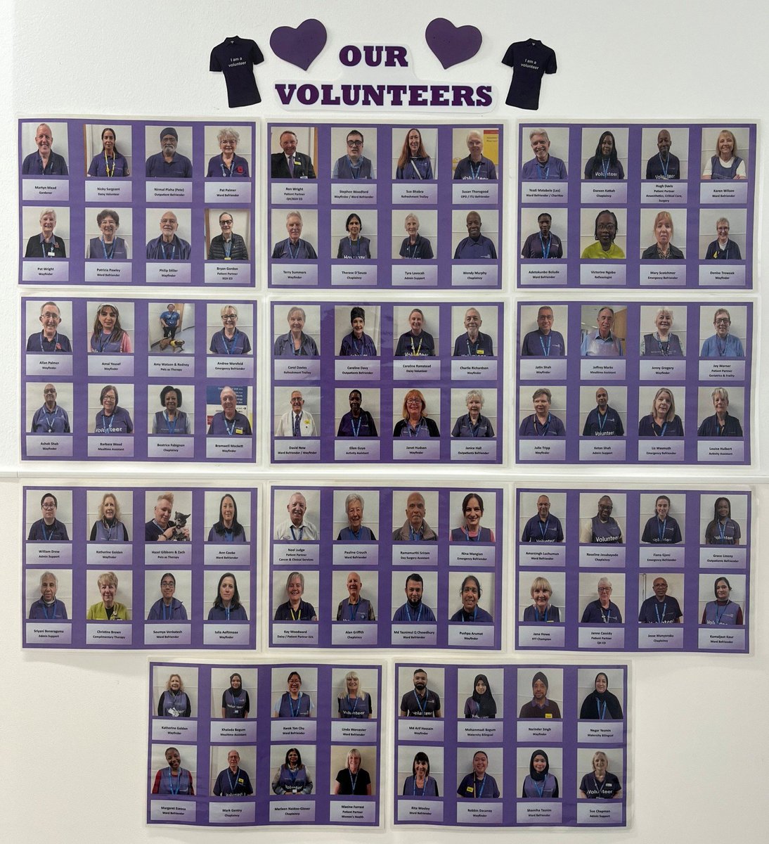 Our Volunteer Photo Wall is growing!
With each new volunteer, we’re adding more smiling faces.
Stop by to see who’s joined the team and ways they support our patients and staff !!!