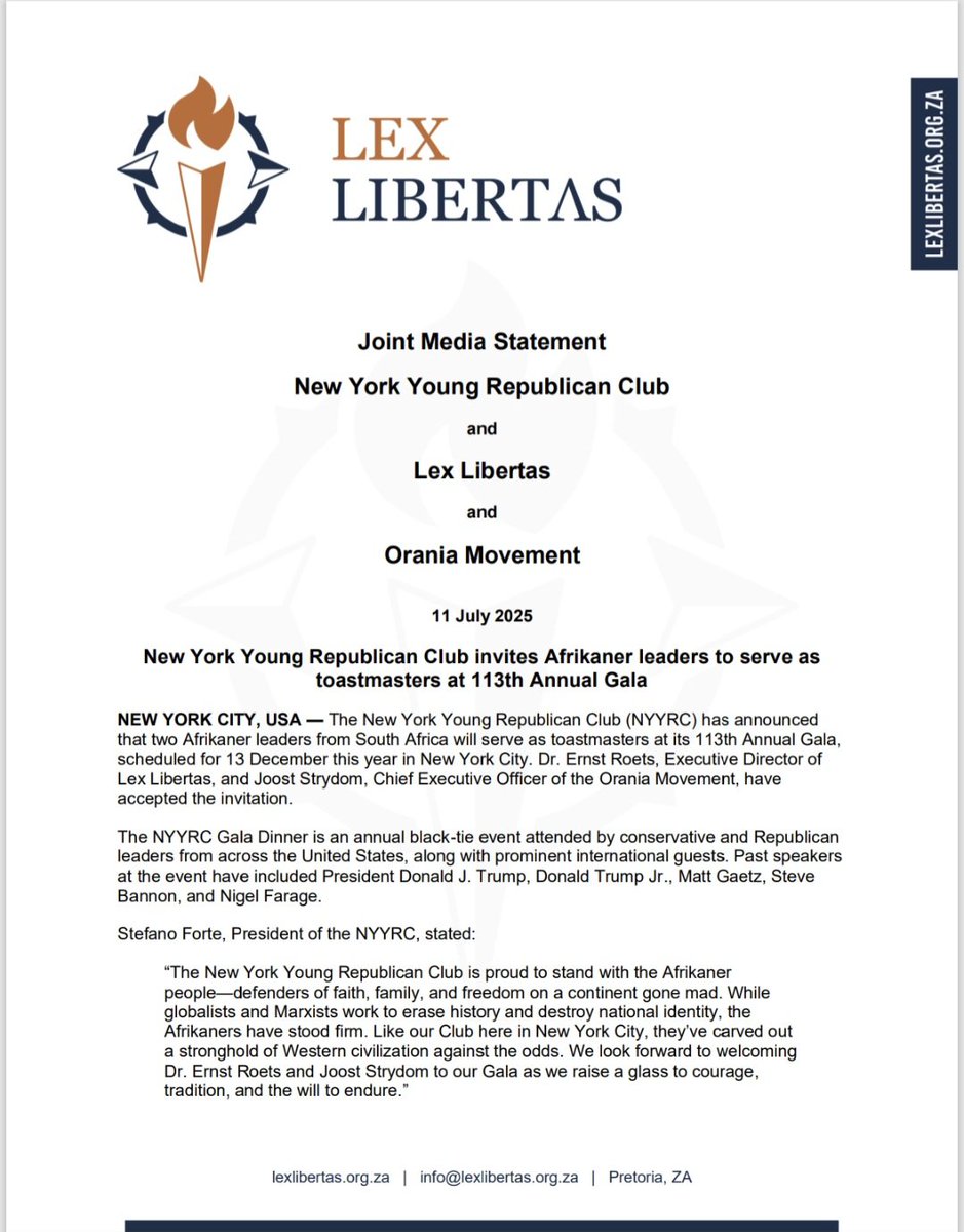 LexLibertasOnX's tweet image. Media Statement 11 July 2025
-----------
Mediaverklaring 11 Julie 2025