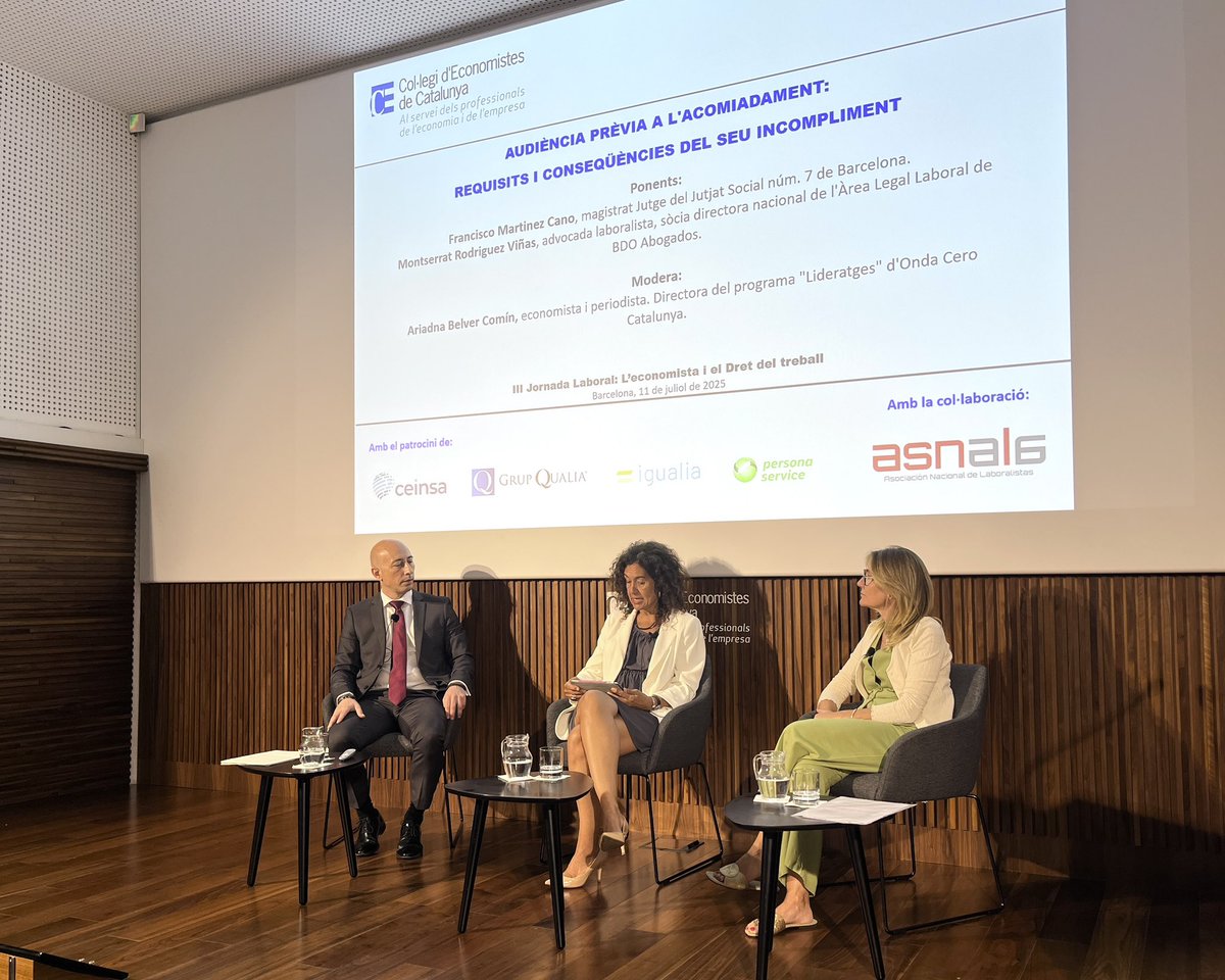 economistescat's tweet photo. ⚖️💬 La III Jornada Laboral d'@economistescat, "L’economista i el Dret del treball", analitza el marc normatiu canviant i els reptes que implica per als professionals. https://t.co/cHUadl2zfW
