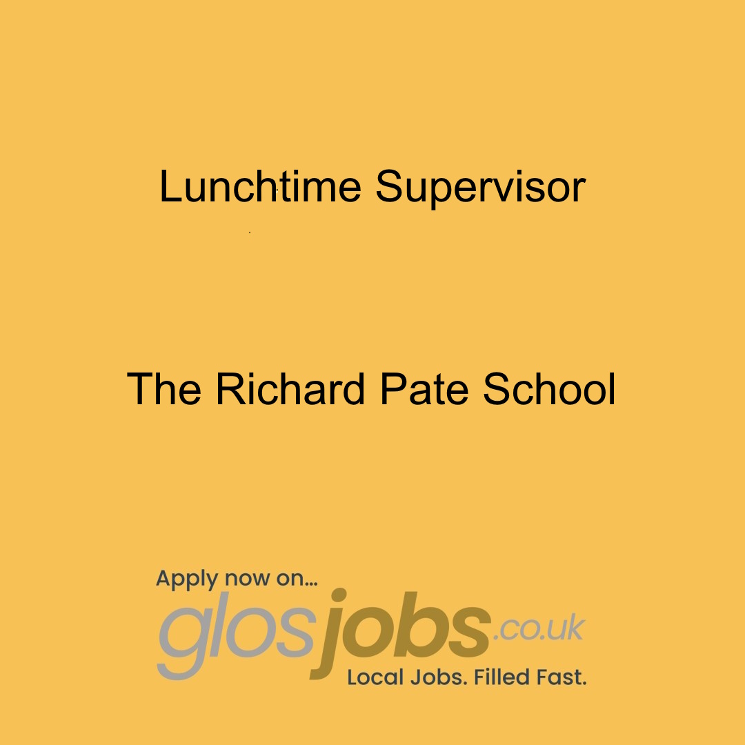 As a member of a friendly lunchtime supervisor team, you will offer care and support to pupils throughout the lunchtime period.

New Vacancy - Lunchtime Supervisor
The Richard Pate School - Cheltenham
Find out more: glosjobs.co.uk/all-part-time-…

#glosjobs #cheltenhamjobs
