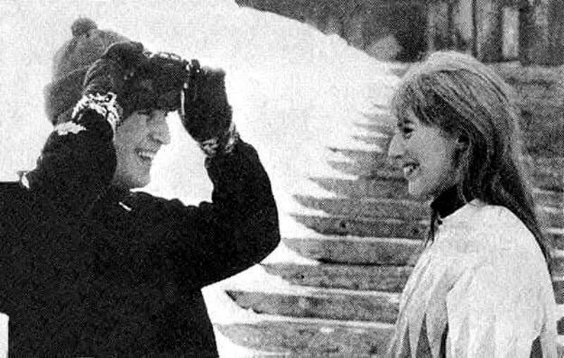 BooksBeatles's tweet image. Lovely picture of John and Cynthia Lennon from their 1965 skiing holiday to St Moritz.