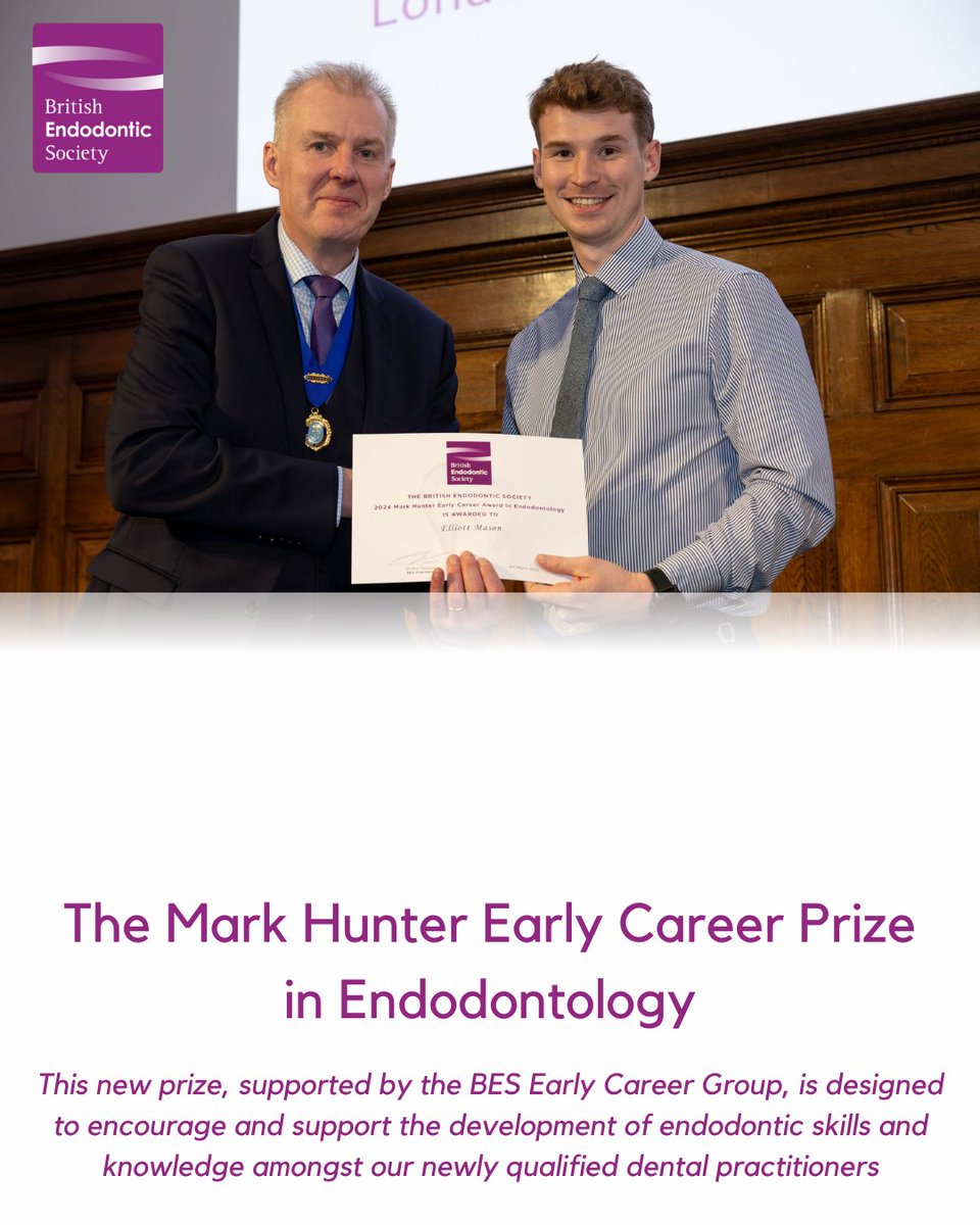 BESteethforlife's tweet image. Prepare your cases for submission ahead of the 1st October closing date for The Mark Hunter Early Career Prize in Endodontology – with the winner receiving a prize of £1000!
For more information please visit: britishendodonticsociety.org.uk/professionals/…
#BES #EarlyCareerPrize