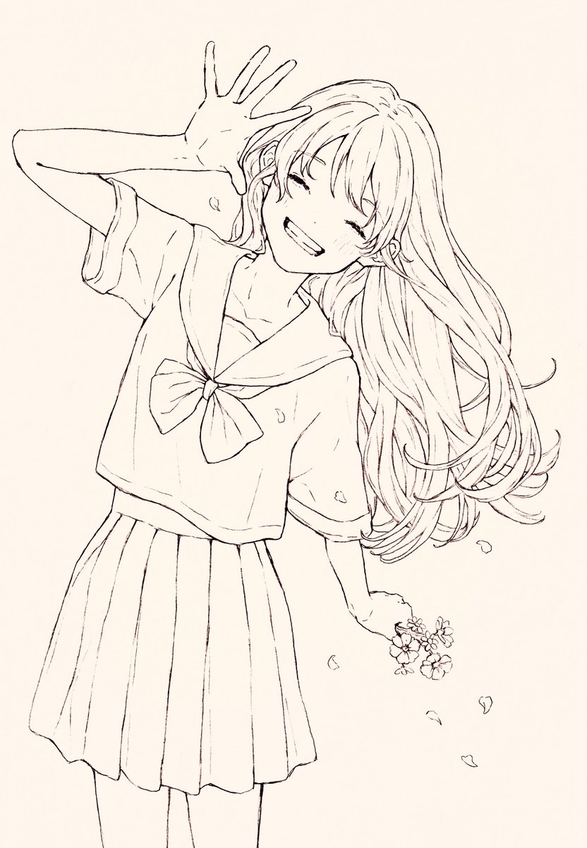 「制作過程です いっぱい線を描いて、その中から好きな線を選択してなぞるのに一番時間」|うさこのイラスト