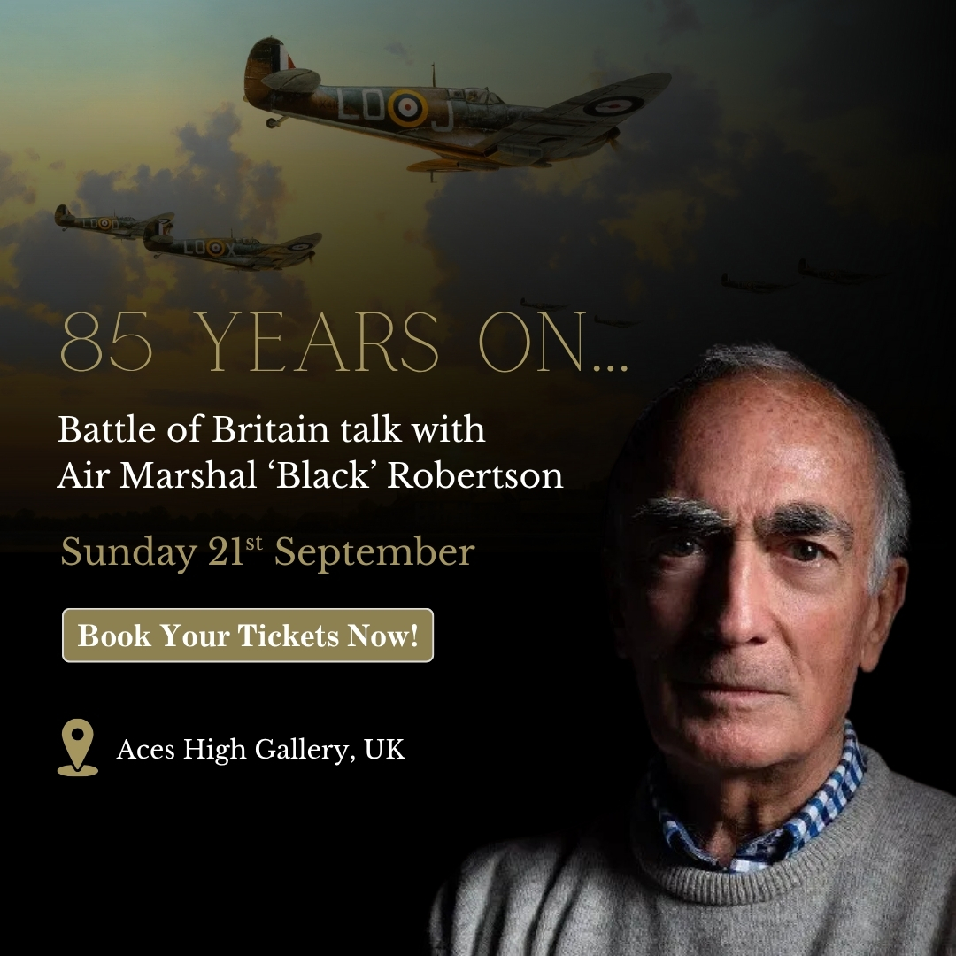 Aces High Gallery (@aceshighgallery) on Twitter photo Join us on Sunday 21st Sep, for an engaging Battle of Britain 85th Anniversary talk by Air Marshal ‘Black’ Robertson! <a href="/blackrauthor/">Black Robertson</a>
Learn more here: bit.ly/40P7awa Join us on Sunday 21st Sep, for an engaging Battle of Britain 85th Anniversary talk by Air Marshal ‘Black’ Robertson! <a href="/blackrauthor/">Black Robertson</a>
Learn more here: bit.ly/40P7awa