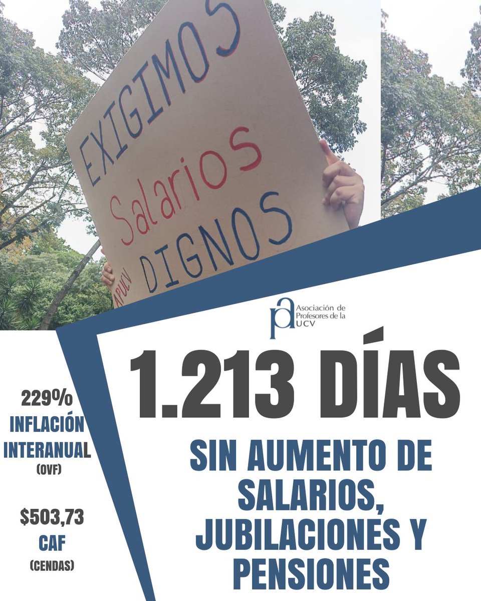 APUCV's tweet image. #UCV #Profesores #Venezuela #SalariosDignosYa #BonoNoEsSalario