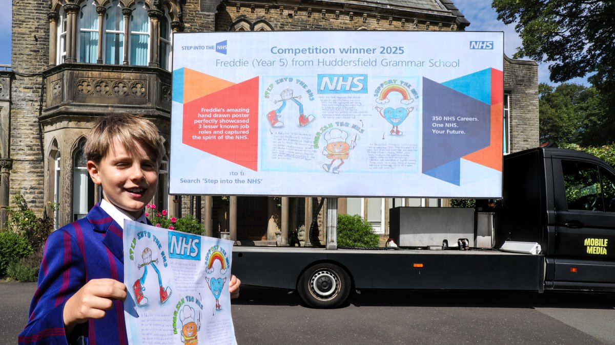 HealthCareersUK's tweet image. Huge congratulations to Freddie from @huddsgrammar_pe the winner of our national #StepIntoTheNHS primary school competition
See his entry here > stepintothenhs.nhs.uk/primary-school…
Over 2500 students took part in this year’s competition which helps students learn about the 350 NHS careers
