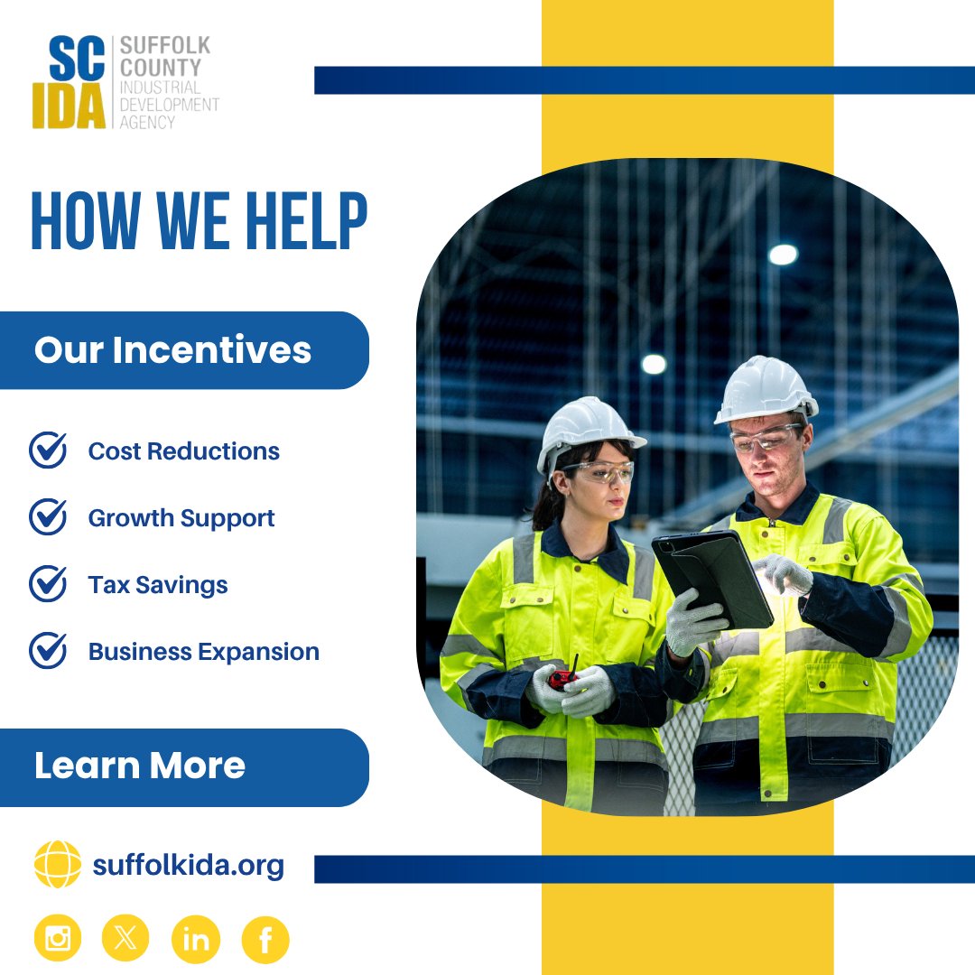 Business growth starts with the right support. Whether you're expanding, relocating, or investing in Suffolk County, the Suffolk IDA can help you move forward with confidence. Learn how we help companies grow at suffolkida.org.