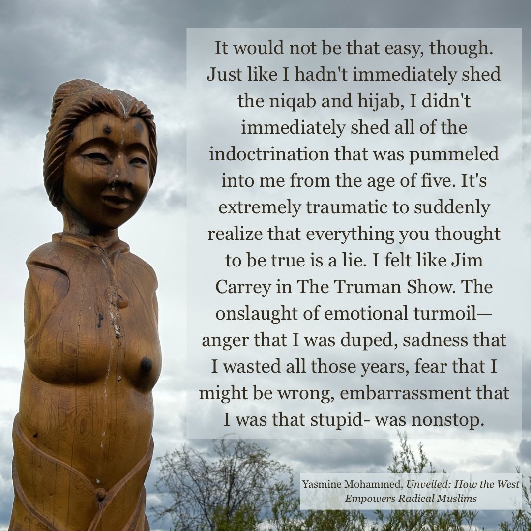 Unveiledxx's tweet image. In her book #Unveiled: How the West Empowers Radical Muslims, @yasmohammedxx talks about the emotional turmoil of realizing how Islam had been used to brainwash her into submission and the traumatic impact this had on her. Unveiled is now available in 17 languages.