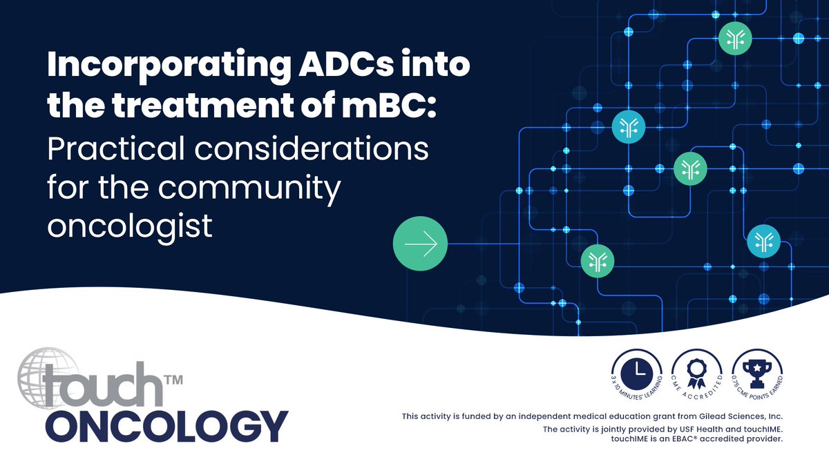 touchONCOLOGY's tweet image. Curious about what your peers think on incorporating ADCs into the treatment of mBC? 

Join our educational activity where real-time questions within the video ensure you won&apos;t miss a beat!

Be part of the experience, learn together: 
touchoncologyime.org/adcs-in-the-tr…

#BreastCancerCare