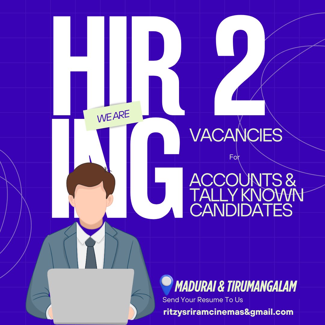 We Are Hiring – Tally Experts Wanted!
We’re looking for candidates with Tally knowledge.
✅ Both male and female applicants are welcome.
📧 Send your resume to our email to receive a call back.
📢 Feel free to share this with friends who might be interested!