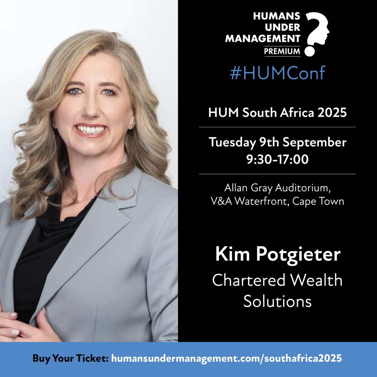 MavenAdviser's tweet image. 🌟 Excited to feature Kim Potgieter from Chartered Wealth Solutions at HUM South Africa 2025!
A comprehensive behavioural finance conference for financial advisers in the stunning V&A Waterfront location, followed by networking.
🎟️ Tickets available at: humansundermanagement.com/southafrica202…