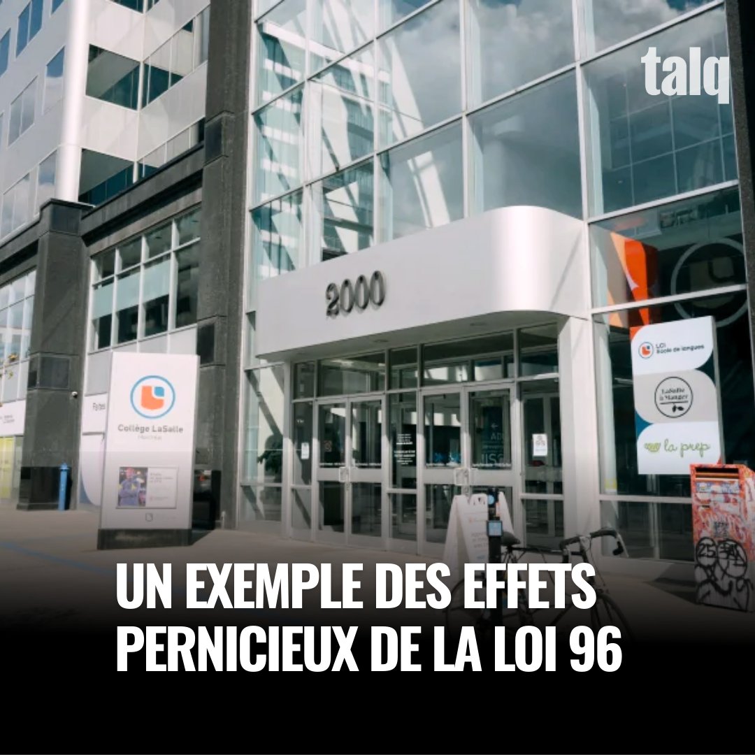 talq_quebec's tweet image. Avec des impositions rigides qui ne considèrent pas le temps nécessaire pour implémenter les changements, cette restriction abjecte sur le nombre d'étudiants anglophones menacent l'existence même du Collège LaSalle.
* Informez-vous 👉🏼 ow.ly/Py1450Worza
#ÉducationQC