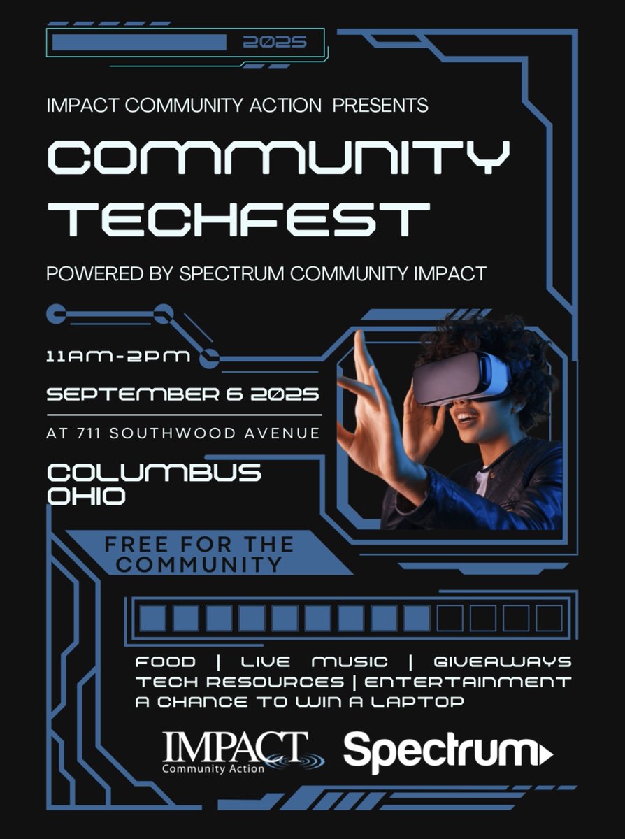 IMPACT Community Action (@impactca) on Twitter photo We are excited to invite you to Community TechFest, powered by Spectrum Community Impact!🎉 This free event is open to the community and will feature valuable resources, food, entertainment, and giveaways you won't want to miss! Join us on September 6th from 11 AM to 2 PM.🗓️💡 We are excited to invite you to Community TechFest, powered by Spectrum Community Impact!🎉 This free event is open to the community and will feature valuable resources, food, entertainment, and giveaways you won't want to miss! Join us on September 6th from 11 AM to 2 PM.🗓️💡