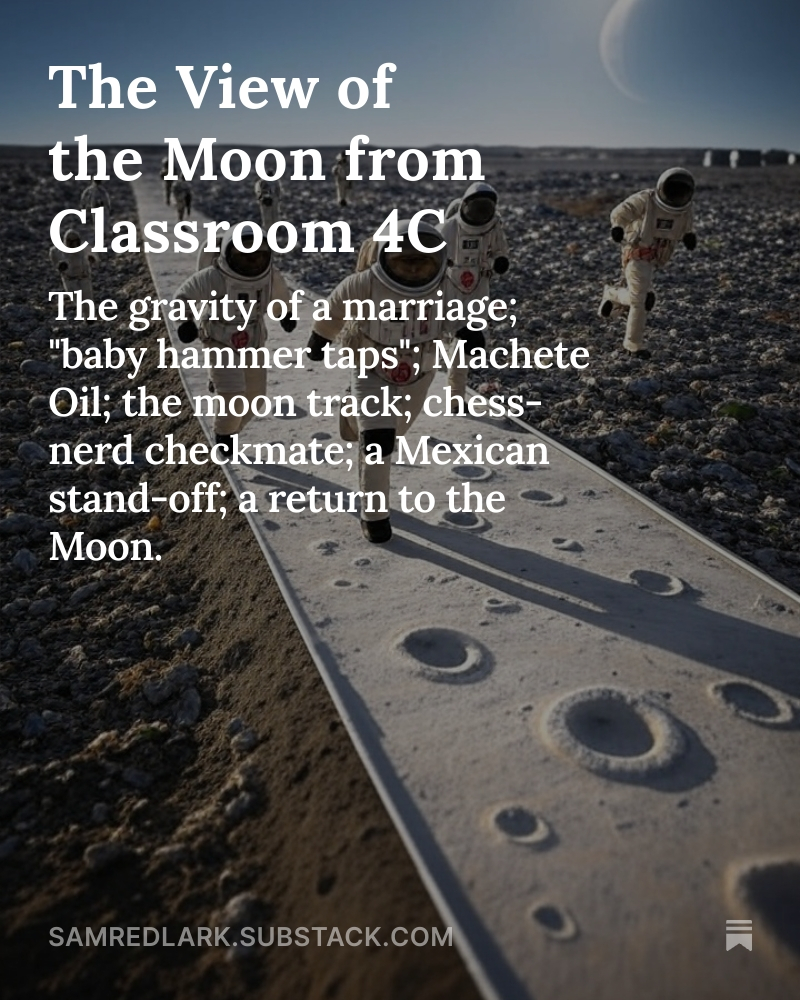 Sam_Redlark's tweet image. I have been revisiting the films John Hughes made in the 1980s, which may account for this 1980s US highschool slice of life.
samredlark.substack.com/p/the-view-of-…