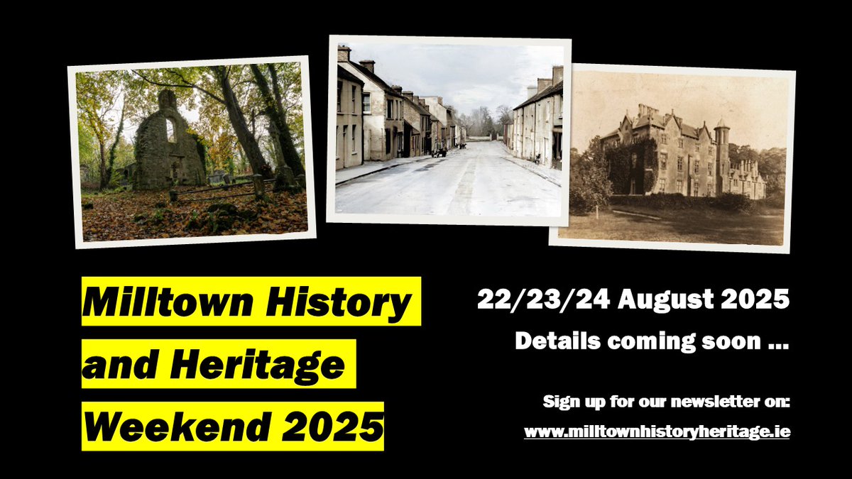 OwenOShea's tweet image. Coming soon: the inaugural Milltown History and Heritage Weekend which will include a series of talks and walks to showcase our local history and heritage.
Details to follow.
Sign up to our newsletter for updates at:
milltownhistoryheritage.ie