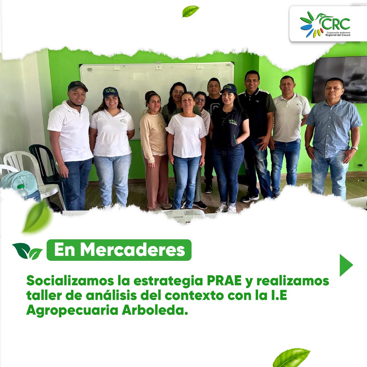 🌱 Semana de la Educación Ambiental. 
🙋🏻‍♀️ La CRC avanza con acciones que fortalecen la participación comunitaria y educativa por un Cauca más consciente y comprometido.  
📍Un ejemplo es Balboa y Mercaderes donde seguimos fortaleciendo las estrategias PRAE y PROCEDA.
