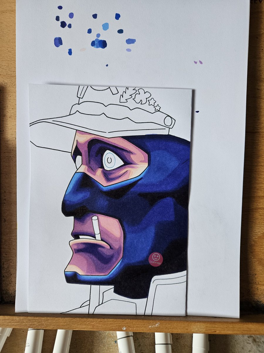 ColaCarnage's tweet image. Idk why, but i really like taking WIP pics of my stuff at particularly cursed points.
It's the empty eyes that does it D8