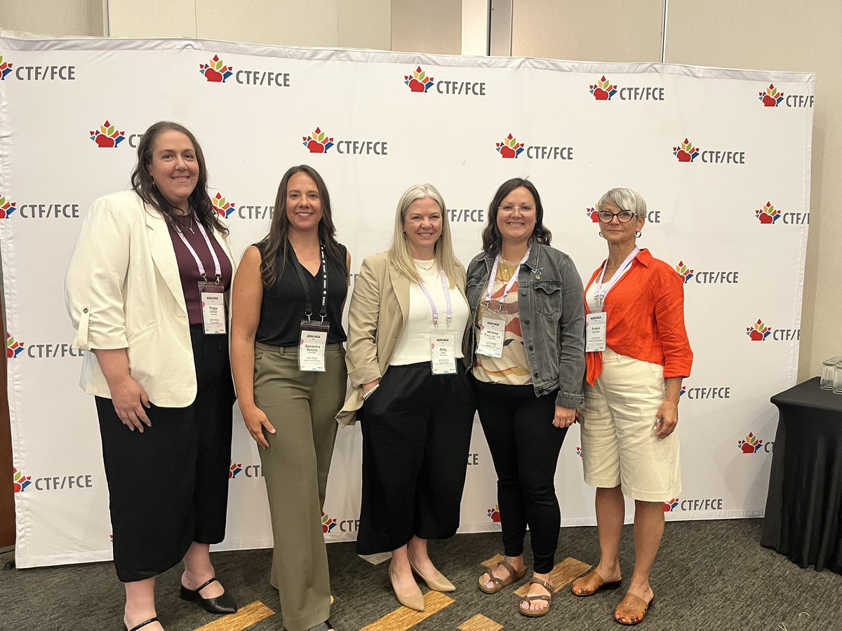 STFPresident's tweet image. It was an honour to represent @SaskTeachersFed along with Angela, Amy, Peggy and Whitney at the @CTFFCE AGM. Our strength is our solidarity. It is through our national collectivity that we will be successful in the fight for teachers and public education.