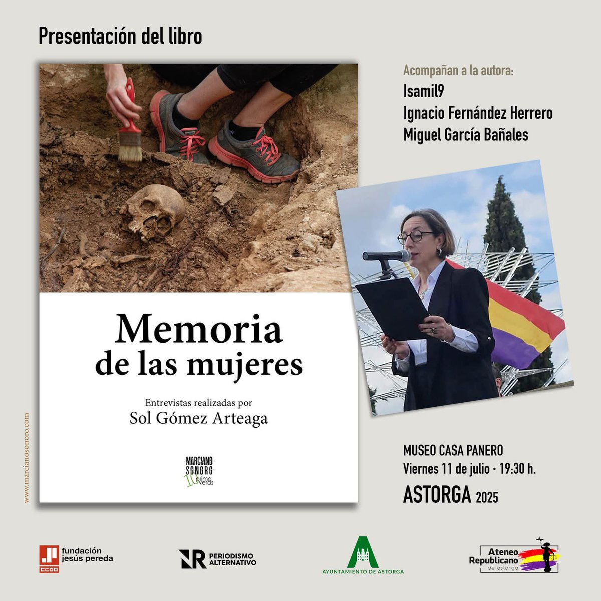 Elena Blasco Martín (@eblascomartin) on Twitter photo Esta tarde tienes una cita con la <a href="/fjpcyl/">Fundación Jesús Pereda de CCOO Castilla y León</a> y <a href="/CCOOLeon/">CCOO de León</a>:
🕢19:30 h
📍Museo Casa Panero -Astorga
Presentación del libro de Sol Gómez Arteaga "Memoria de las mujeres"
Entrevistas femeninas que desvelan el objetivo del libro: verdad y memoria que hacen justicia .
Te esperamos✊💜 Esta tarde tienes una cita con la <a href="/fjpcyl/">Fundación Jesús Pereda de CCOO Castilla y León</a> y <a href="/CCOOLeon/">CCOO de León</a>:
🕢19:30 h
📍Museo Casa Panero -Astorga
Presentación del libro de Sol Gómez Arteaga "Memoria de las mujeres"
Entrevistas femeninas que desvelan el objetivo del libro: verdad y memoria que hacen justicia .
Te esperamos✊💜