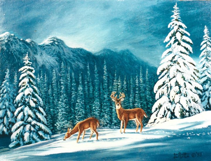 Art of the Day: "Deer Couple foraging for food". Buy at: ArtPal.com/mindstreamarti…