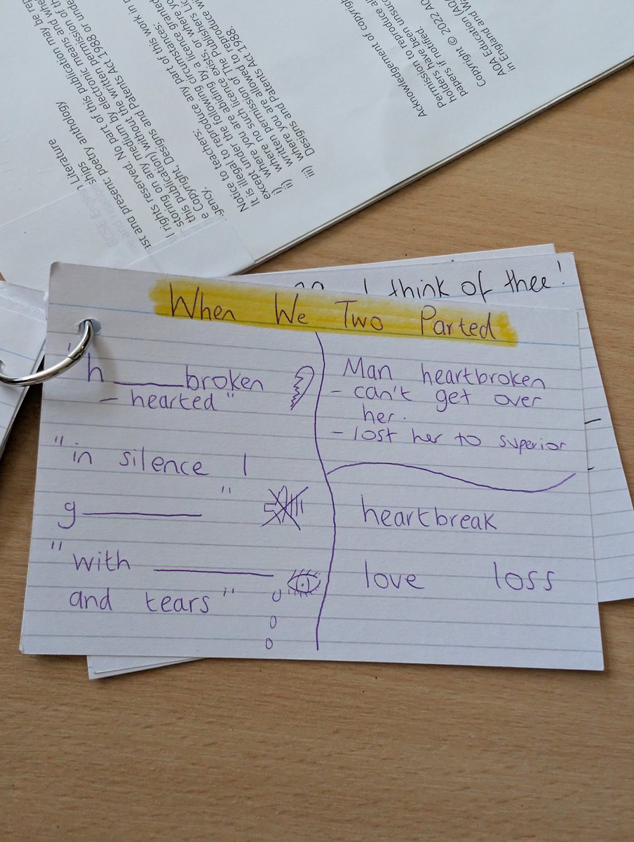 SecondaryEng's tweet image. Revision cards should be simple and easily self-testable - ready for two piles of 'I know it' and 'I don't know it'.
🙏🌟