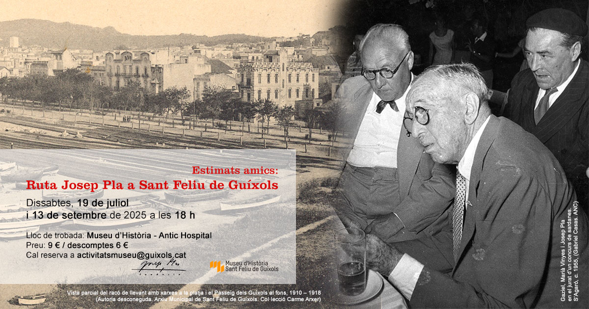 FJosepPla's tweet image. #JoProposo Ruta Josep Pla a Sant Feliu de Guíxols, dissabte 19 de juliol a les 18 h
Reserveu a @MHistoriaSFG
fundaciojoseppla.cat/esdeveniments/…