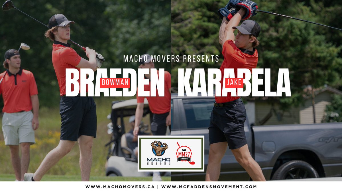 McFadden's Movement (@mcfaddensmvmnt) on Twitter photo #MM27, in partnership with Macho Movers 💪, is excited to welcome back Braeden Bowman & Jake Karabela to the fifth annual #MM27CelebrityClassic presented by <a href="/SkyjackInc/">Skyjack Inc</a>!⛳️ #MM27, in partnership with Macho Movers 💪, is excited to welcome back Braeden Bowman & Jake Karabela to the fifth annual #MM27CelebrityClassic presented by <a href="/SkyjackInc/">Skyjack Inc</a>!⛳️
