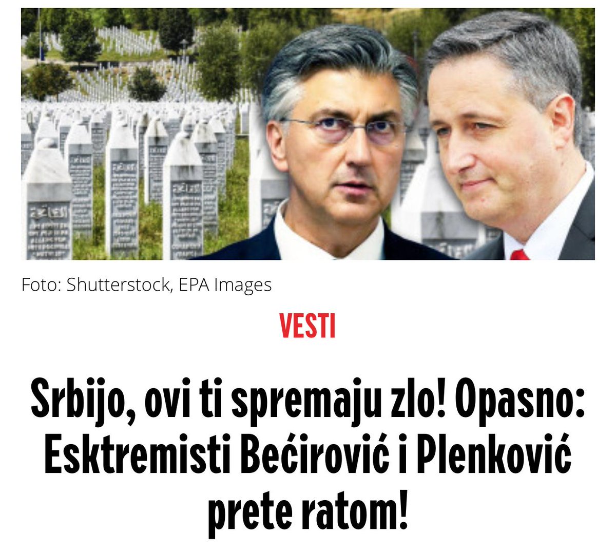 Они који себе хоће да оперу од злочиначке и геноцидне политике који су водили 90-тих, заправо имају само једну намеру - да цео српски народ обележе геноцидним. Мисле ваљда да ће пребацивањем одговорности и историјским ревизионизмом да оперу грехе и злочине које су чинили над