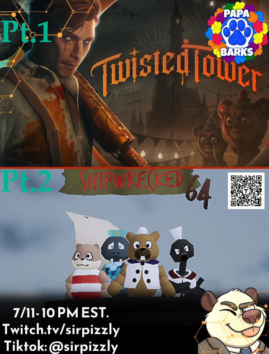 Pizzly Log: Charity Day 3

Side quests discovered - Got a call about evil carnival creatures and mysterious beings called starlings. Guess porting duties are gonna get spooky tonight.

Shoutout to the devs:
<a href="/thomasbrushdev/">Thomas Brush</a> &amp; <a href="/SqueaksDCorgeh/">Squeaks D’Corgeh</a> (also happy bday :3)

~cya tonight~