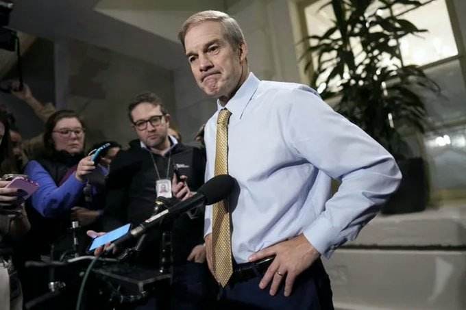 TrumpVVon's tweet image. Rep. Jim Jordan calls for Hillary Clinton, Hunter Biden, Joe Biden and AOC to be criminally indicted.
Do you agree with Jim Jordan?
A) Yes
B) No