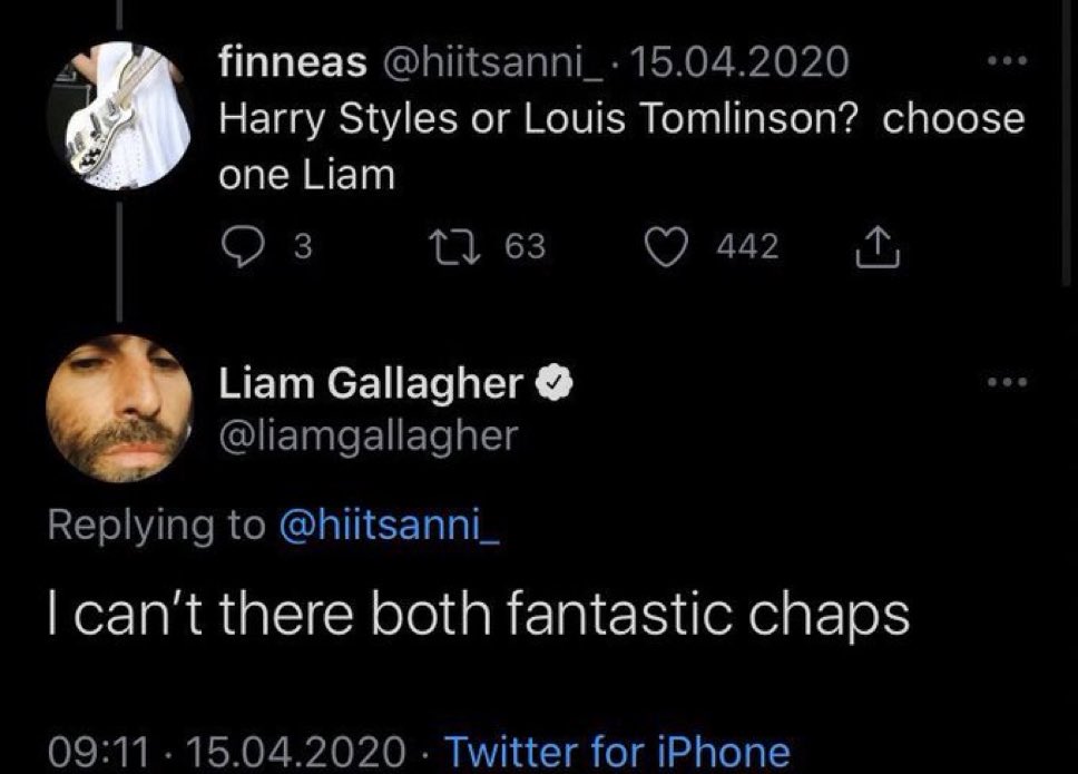 somethingdarkk's tweet photo. imagine growing up as an oasis fan, becoming a musician yourself and then having liam gallagher call you a “fantastic chap.” i think i’d feel like i’ve accomplished everything in life https://t.co/5DKPrP8s8o